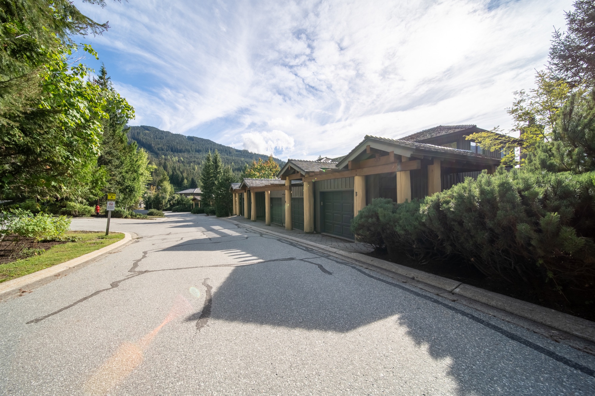 Private garages in a landscaped Whistler townhome community